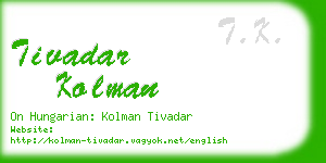 tivadar kolman business card